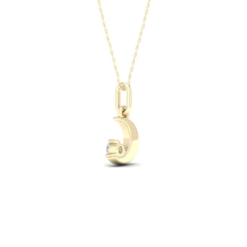Lab Grown Diamond 1/12ctw. Mini Moon Pendant in 10k Yellow Gold image number null